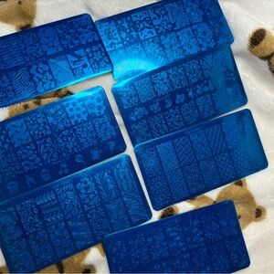 Blue Nail Art Stamping Plates
